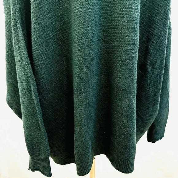 NWT SONOMA Women Long Sleeve Pullover V-Neck Green Knit Cotton Sweater Size 4X - Picture 10 of 14